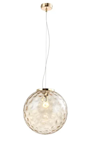 Светильник подвесной MAYO SP1 D300 GOLD/AMBER Crystal Lux прозрачный на 1 лампу, основание золотое в стиле современный шар фото 2